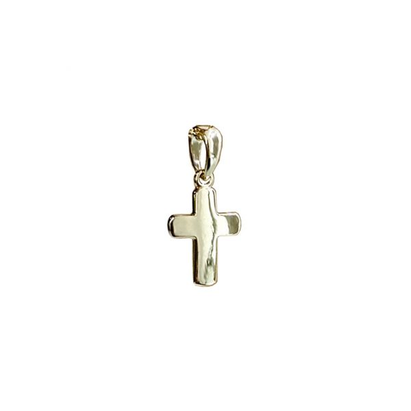 Goldkreuz, Taufanhänger Goldkreuz, Taufgeschenk, Taufkette, kleines Goldkreuz zur Heiligen Taufe, Kreuz aus 585 Gelbgold Produktfoto