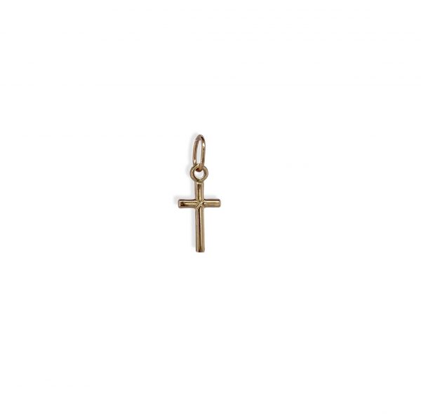Kreuz Anhänger 585 Gelbgold 16096-A, Goldkreuze, Goldkreuze zur Geburt, Heiligen Taufe, zur Erstkommunion. Goldkreuze für Bettelarmbänder, Produktfoto auf weißem Hintergrund